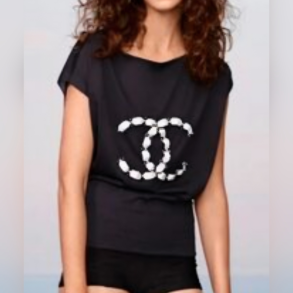 Chanel Black and White Muscle Tee